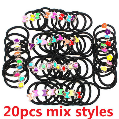 20 kom Jednostavni dodaci za kosu Elastične gumice za kosu Slatke gumice Perle Ukrasi za kosu Držači gumice za kosu za djevojčice