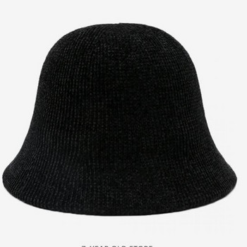 Шапка-кофа Дамска зимна есенна рибарска шапка Дамска топла проста ежедневна плетена шапка-кофа Дамска корейска нова горо