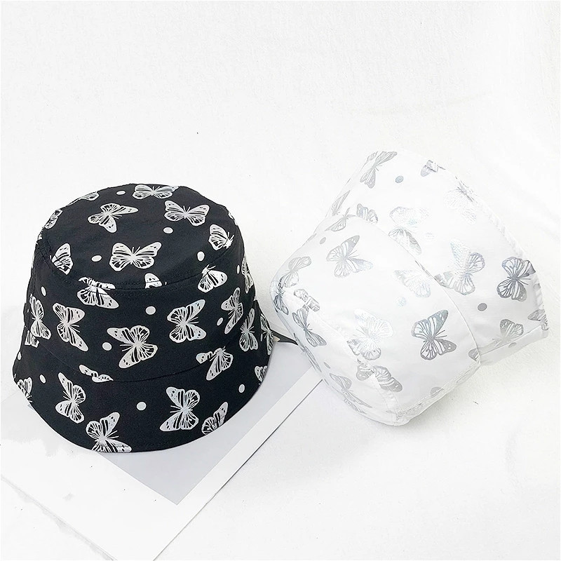 Moteriška drugelio kepurė Sulankstoma nuo saulės nudegimo balta kepurė nuo saulės.