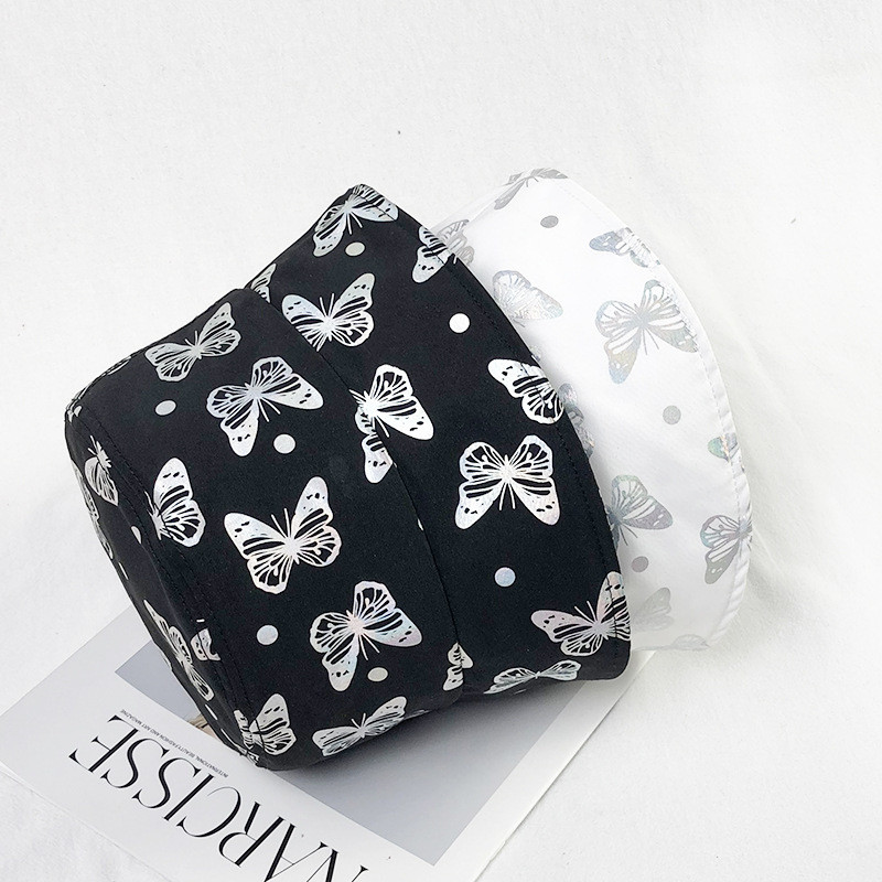 Moteriška drugelio kepurė Sulankstoma nuo saulės nudegimo balta kepurė nuo saulės.