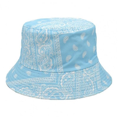 Pălărie de găleată de modă, anti-pilling, cupola plată, respirabilă, în stil etnic retro, imprimare, pălărie de pescuit, pălărie de pescar, versatilă