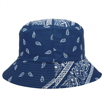 Pălărie de găleată de modă, anti-pilling, cupola plată, respirabilă, în stil etnic retro, imprimare, pălărie de pescuit, pălărie de pescar, versatilă