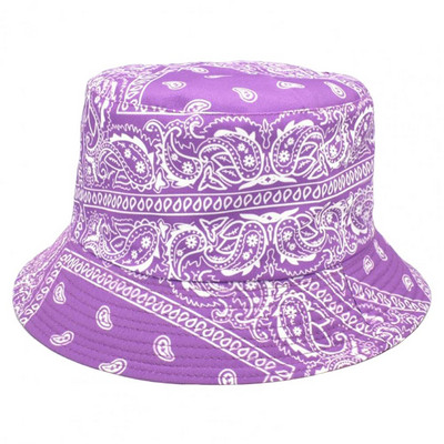Pălărie de găleată de modă, anti-pilling, cupola plată, respirabilă, în stil etnic retro, imprimare, pălărie de pescuit, pălărie de pescar, versatilă