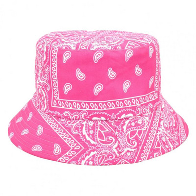 Pălărie de găleată de modă, anti-pilling, cupola plată, respirabilă, în stil etnic retro, imprimare, pălărie de pescuit, pălărie de pescar, versatilă