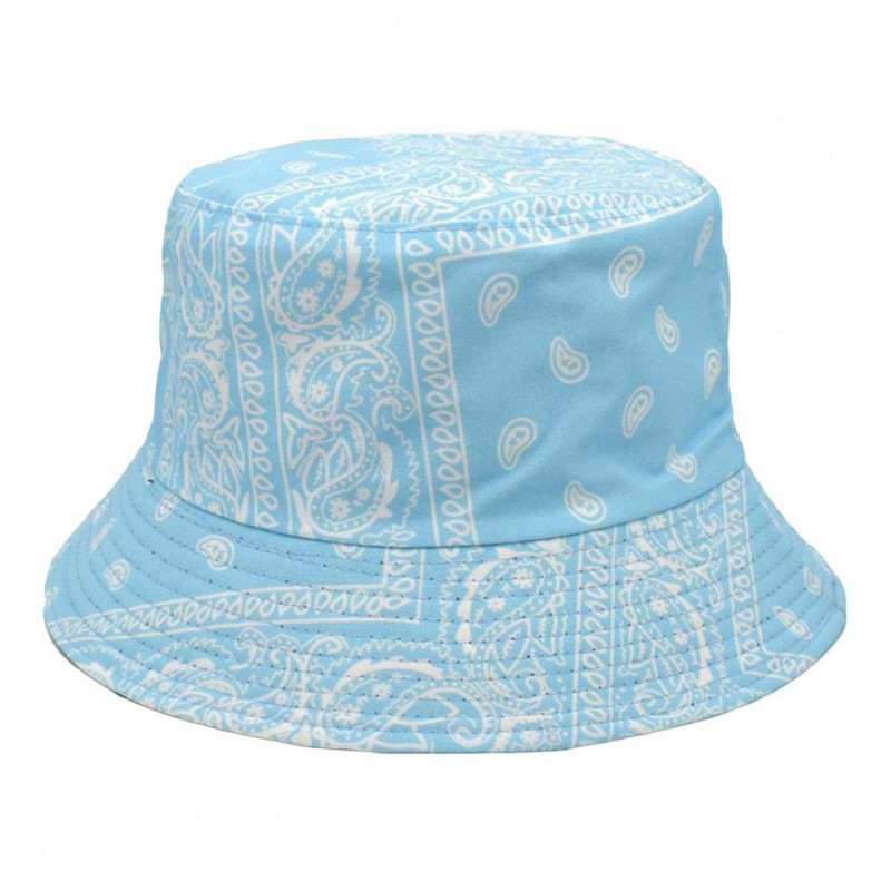 Pălărie de găleată de modă, anti-pilling, cupola plată, respirabilă, în stil etnic retro, imprimare, pălărie de pescuit, pălărie de pescar, versatilă