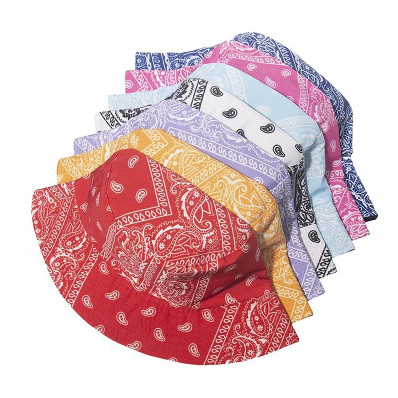 Pălărie de găleată de modă, anti-pilling, cupola plată, respirabilă, în stil etnic retro, imprimare, pălărie de pescuit, pălărie de pescar, versatilă