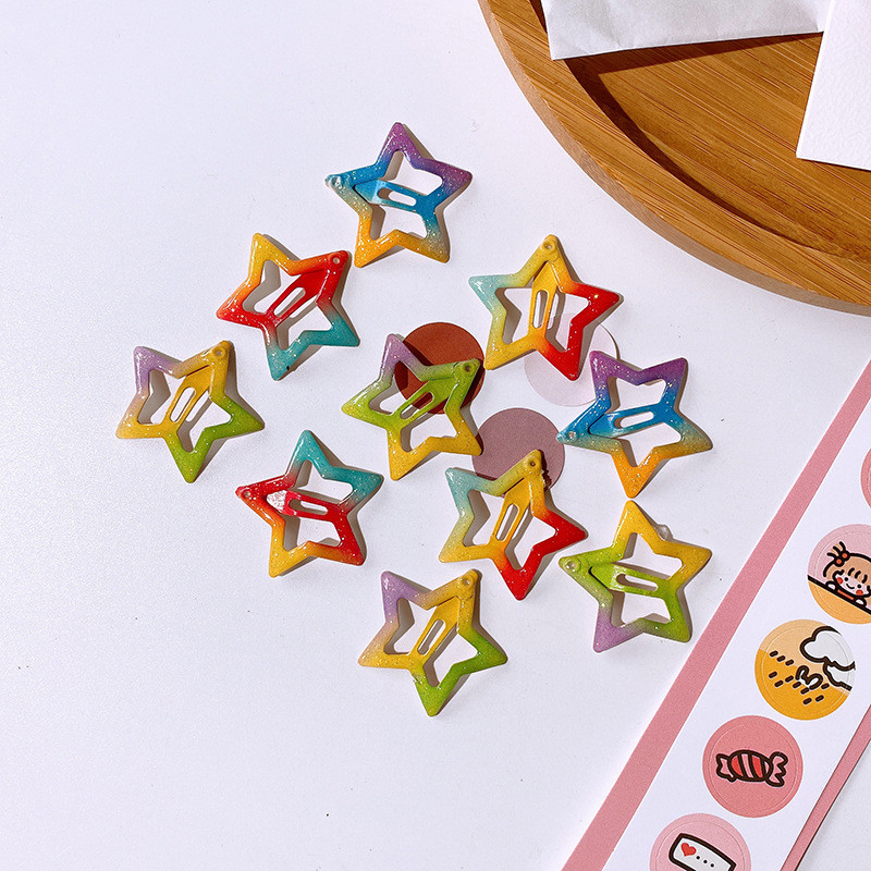 5/10 kom Žene Djevojke BB Ukosnice Zvjezdice Kopice za kosu duginih boja Metalne ukosnice za bebe Djecu Dodaci za oblikovanje