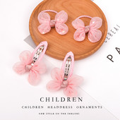 4 bucăți/set fete stil coreean cu paiete plasă fundă agrafă de păr flori pentru bebeluși agrafă BB ac de păr coafură pentru copii accesorii de păr la modă