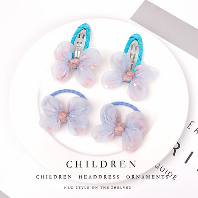 4 bucăți/set fete stil coreean cu paiete plasă fundă agrafă de păr flori pentru bebeluși agrafă BB ac de păr coafură pentru copii accesorii de păr la modă