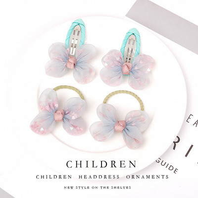 4 bucăți/set fete stil coreean cu paiete plasă fundă agrafă de păr flori pentru bebeluși agrafă BB ac de păr coafură pentru copii accesorii de păr la modă