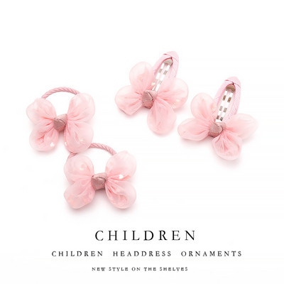 4 bucăți/set fete stil coreean cu paiete plasă fundă agrafă de păr flori pentru bebeluși agrafă BB ac de păr coafură pentru copii accesorii de păr la modă