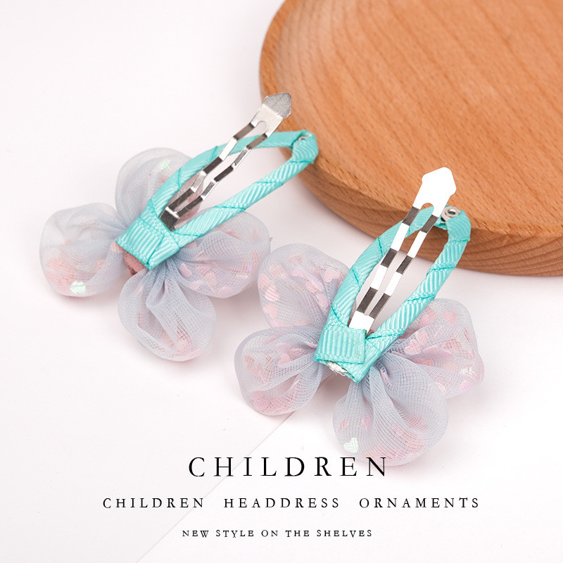 4 bucăți/set fete stil coreean cu paiete plasă fundă agrafă de păr flori pentru bebeluși agrafă BB ac de păr coafură pentru copii accesorii de păr la modă