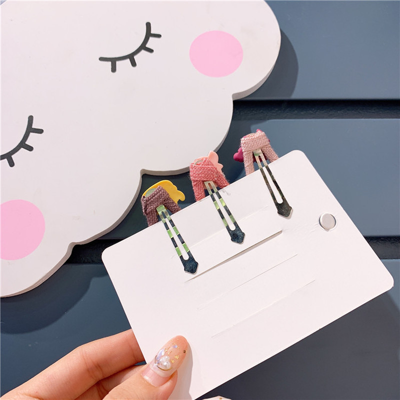 3 bucăți copii coreeni simpli drăguț fructe legume oval BB clip dulce fete prințesă moda țesătură agrafe accesorii pentru păr