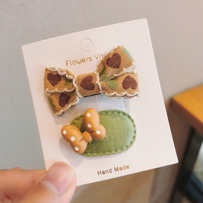 2 ks/sada detských sponiek do vlasov, detských sponiek s kvetinovou mašľou, kreslených sponiek do vlasov, dievčenských doplnkov do vlasov, pokrývok hlavy