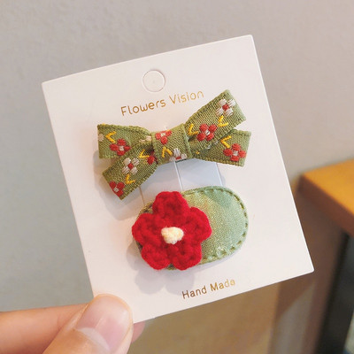 2 ks/sada detských sponiek do vlasov, detských sponiek s kvetinovou mašľou, kreslených sponiek do vlasov, dievčenských doplnkov do vlasov, pokrývok hlavy