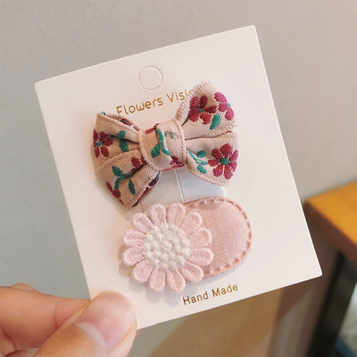 2 ks/sada detských sponiek do vlasov, detských sponiek s kvetinovou mašľou, kreslených sponiek do vlasov, dievčenských doplnkov do vlasov, pokrývok hlavy