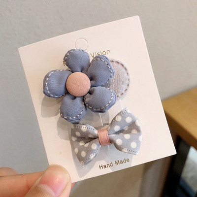 2 ks/sada detských sponiek do vlasov, detských sponiek s kvetinovou mašľou, kreslených sponiek do vlasov, dievčenských doplnkov do vlasov, pokrývok hlavy