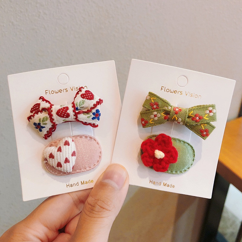 2 ks/sada detských sponiek do vlasov, detských sponiek s kvetinovou mašľou, kreslených sponiek do vlasov, dievčenských doplnkov do vlasov, pokrývok hlavy