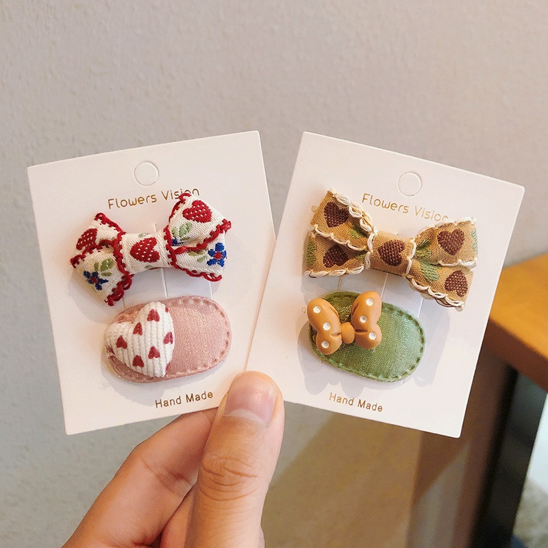 2 ks/sada detských sponiek do vlasov, detských sponiek s kvetinovou mašľou, kreslených sponiek do vlasov, dievčenských doplnkov do vlasov, pokrývok hlavy