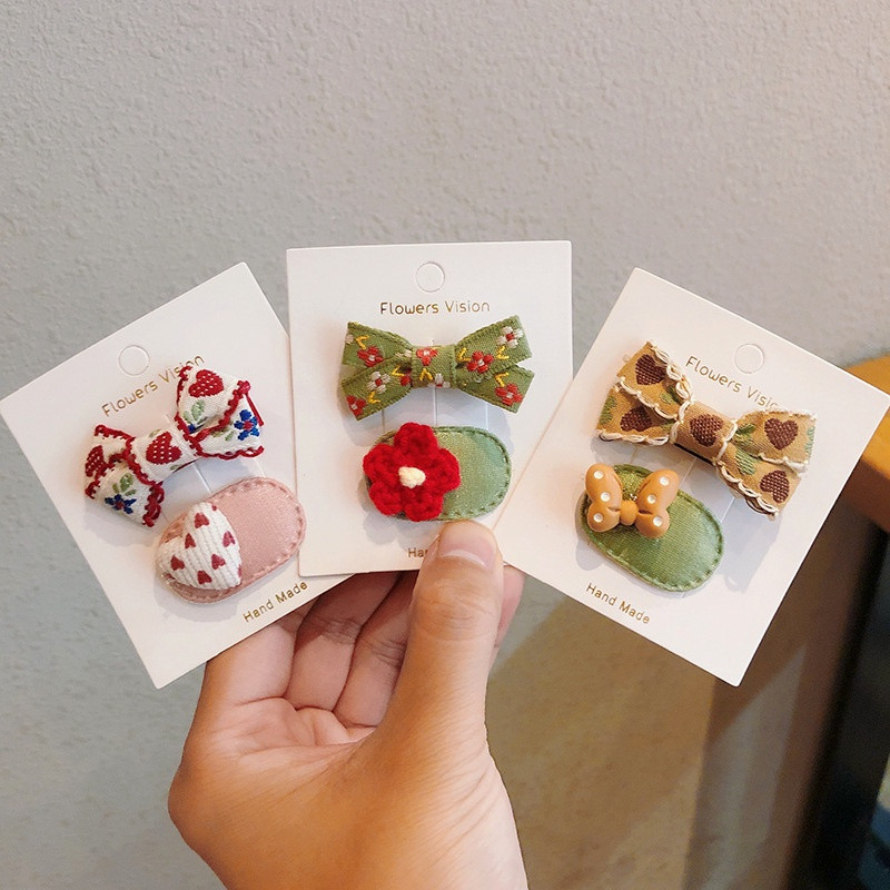 2 ks/sada detských sponiek do vlasov, detských sponiek s kvetinovou mašľou, kreslených sponiek do vlasov, dievčenských doplnkov do vlasov, pokrývok hlavy