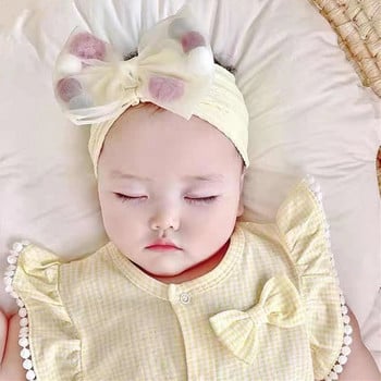 Μεγάλο φιόγκο κοριτσίστικο κεφαλόδεσμο 7 χρωμάτων που ταιριάζει σε όλα Βρεφικό ελαστικό Μεγάλο παπιγιόν Headwrap Newborn Turban κορδόνι μαλλιών