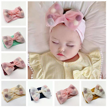 Μεγάλο φιόγκο κοριτσίστικο κεφαλόδεσμο 7 χρωμάτων που ταιριάζει σε όλα Βρεφικό ελαστικό Μεγάλο παπιγιόν Headwrap Newborn Turban κορδόνι μαλλιών