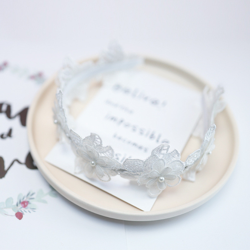 Új Aranyos Gyermek Születésnapi Korona Virág Haj Kiegészítők Fejpánt Fejfedők Rózsaszín Aranyos Selyem Csipke Virágos Baba Hajpántok Fejpántok