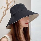 Sulankstoma dvipusė kibiro kepurė Žvejo kepurė nuo saulės moterims mergaitėms lauko paplūdimio kepuraitės nuo UV spindulių plataus krašto apsauginio kremo dangteliai