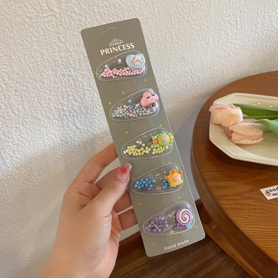 5 komada slatke životinjske kopče za kosu u novom stilu za djecu Prozirni kauč u boji BB ukosnice s resama Bočna kopča Djevojački dodaci za kosu s voćem