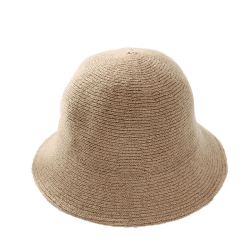 Pălărie de pescar de tricotat de culoare solidă Pălărie de găleată tricotată de lână dulce Crăciun Halloween Toate meciurile Activități în aer liber Schi H7EF