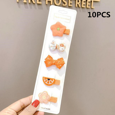 5/10 bucăți/Set agrafe de păr din pânză pentru copii mici, fundite drăguțe imprimate, flori, agrafe de păr pentru fete, accesorii de păr pentru copii