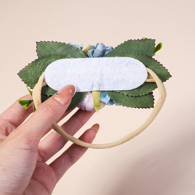 Set de bentite cu flori artificiale pentru copii, 3/4 buc, pentru fetițe, benzi de păr florale pentru nou-născut, accesorii elastice din nailon.