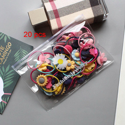 20/40/100db/csomag Kislány virág haj gumiszalagok fekete hajkötő gumi lófarok tartóhoz gyerek nylon rugalmas fejpánt kiegészítő