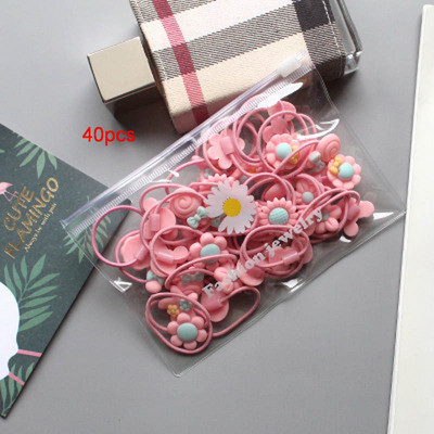 20/40/100db/csomag Kislány virág haj gumiszalagok fekete hajkötő gumi lófarok tartóhoz gyerek nylon rugalmas fejpánt kiegészítő