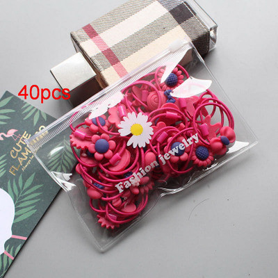 20/40/100db/csomag Kislány virág haj gumiszalagok fekete hajkötő gumi lófarok tartóhoz gyerek nylon rugalmas fejpánt kiegészítő