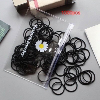 20/40/100db/csomag Kislány virág haj gumiszalagok fekete hajkötő gumi lófarok tartóhoz gyerek nylon rugalmas fejpánt kiegészítő