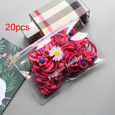 20/40/100db/csomag Kislány virág haj gumiszalagok fekete hajkötő gumi lófarok tartóhoz gyerek nylon rugalmas fejpánt kiegészítő