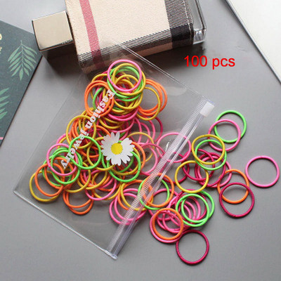 20/40/100db/csomag Kislány virág haj gumiszalagok fekete hajkötő gumi lófarok tartóhoz gyerek nylon rugalmas fejpánt kiegészítő