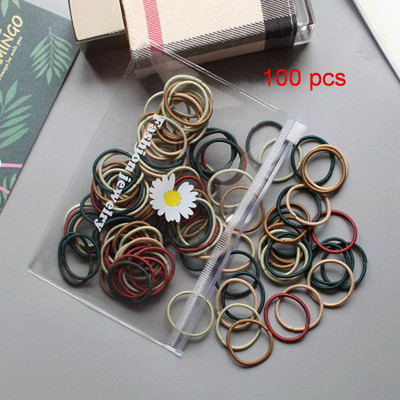 20/40/100db/csomag Kislány virág haj gumiszalagok fekete hajkötő gumi lófarok tartóhoz gyerek nylon rugalmas fejpánt kiegészítő