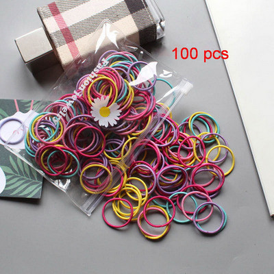 20/40/100db/csomag Kislány virág haj gumiszalagok fekete hajkötő gumi lófarok tartóhoz gyerek nylon rugalmas fejpánt kiegészítő