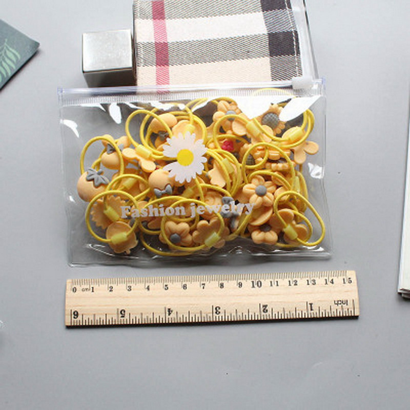 20/40/100db/csomag Kislány virág haj gumiszalagok fekete hajkötő gumi lófarok tartóhoz gyerek nylon rugalmas fejpánt kiegészítő