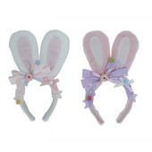 Cerc de păr de iepure Bentiță pentru ureche de iepure pentru femei, fete, Lolita, benzi de păr de pluș, fundite, fundite, decor M6CD