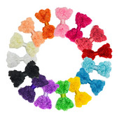 5 bucăți promoție fierbinte 8 cm fundă de trandafir din șifon pentru copii, funde de păr pentru fete de tip boutique pentru benzi de păr, ace de păr, accesorii de bricolaj lucrate manual