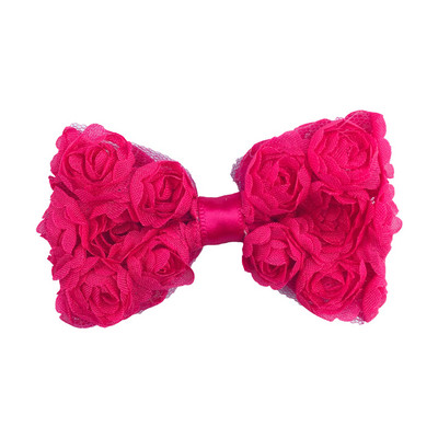 5 bucăți promoție fierbinte 8 cm fundă de trandafir din șifon pentru copii, funde de păr pentru fete de tip boutique pentru benzi de păr, ace de păr, accesorii de bricolaj lucrate manual