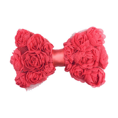 5 bucăți promoție fierbinte 8 cm fundă de trandafir din șifon pentru copii, funde de păr pentru fete de tip boutique pentru benzi de păr, ace de păr, accesorii de bricolaj lucrate manual