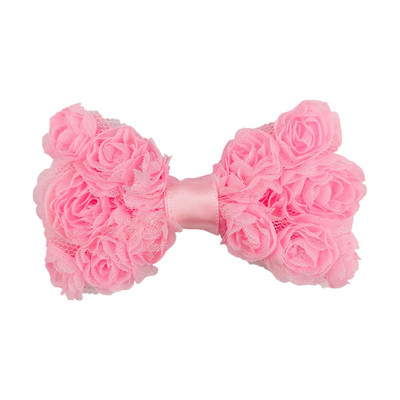 5 bucăți promoție fierbinte 8 cm fundă de trandafir din șifon pentru copii, funde de păr pentru fete de tip boutique pentru benzi de păr, ace de păr, accesorii de bricolaj lucrate manual