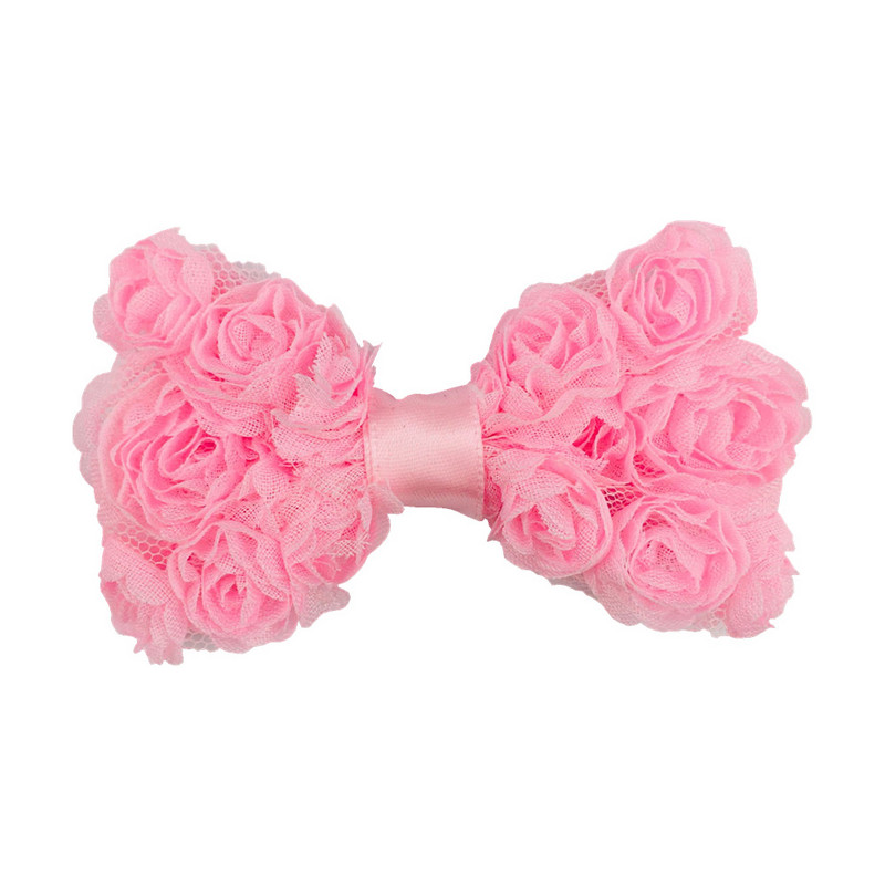 5 bucăți promoție fierbinte 8 cm fundă de trandafir din șifon pentru copii, funde de păr pentru fete de tip boutique pentru benzi de păr, ace de păr, accesorii de bricolaj lucrate manual