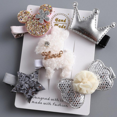 2/3/5 komada Vuneni medvjed Dječje kopče za kosu za djevojčice Plišane životinje Dječje ukosnice Ukosnice omotane tkaninom Elastične gumice za kosu Vezice Uže