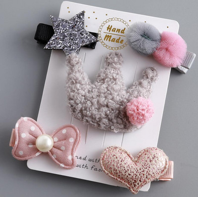 2/3/5 komada Vuneni medvjed Dječje kopče za kosu za djevojčice Plišane životinje Dječje ukosnice Ukosnice omotane tkaninom Elastične gumice za kosu Vezice Uže