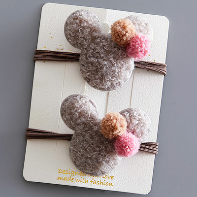 2/3/5 komada Vuneni medvjed Dječje kopče za kosu za djevojčice Plišane životinje Dječje ukosnice Ukosnice omotane tkaninom Elastične gumice za kosu Vezice Uže